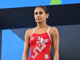 Paola Espinosa antes de lanzarse un clavado en una competencia clasificatoria para Juegos Olímpicos.