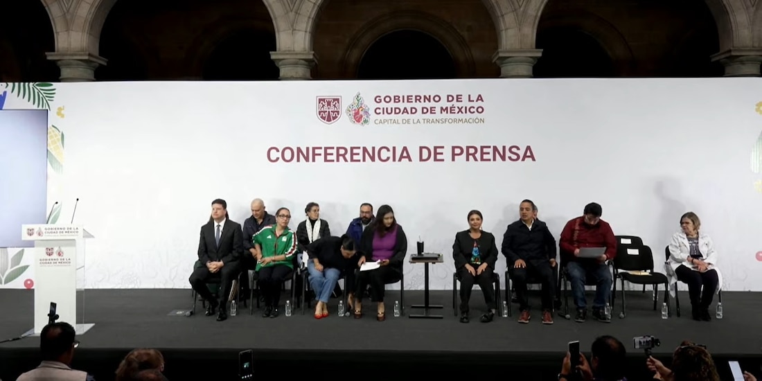 Conferencia de prensa de autoridades del Gobierno de la CDMX.