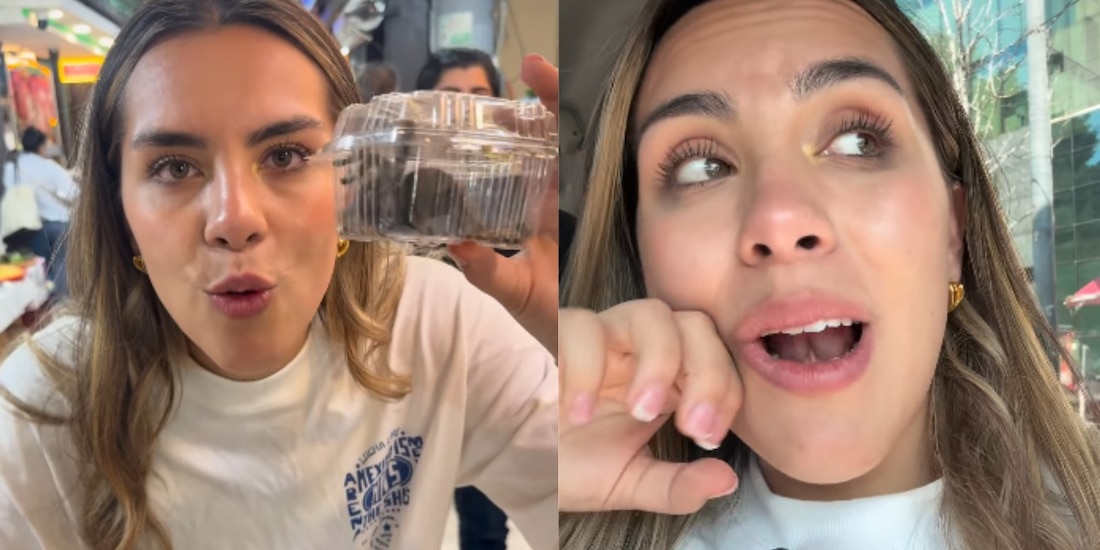 Influencer se come una tarántula y se le incrustan los pelos en la boca