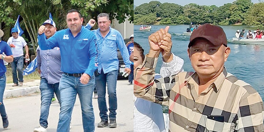 (De izq. a der.) Édgar Noé Ramos Ferretiz, aspirante del PAN en El Mante, Alberto Antonio García y su esposa Agar Cancino fueron plagiados.