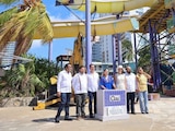 Evelyn Salgado, Josefina Rodríguez y Sebastián Ramírez coloca primera piedra del proyecto Cici Aquapark.