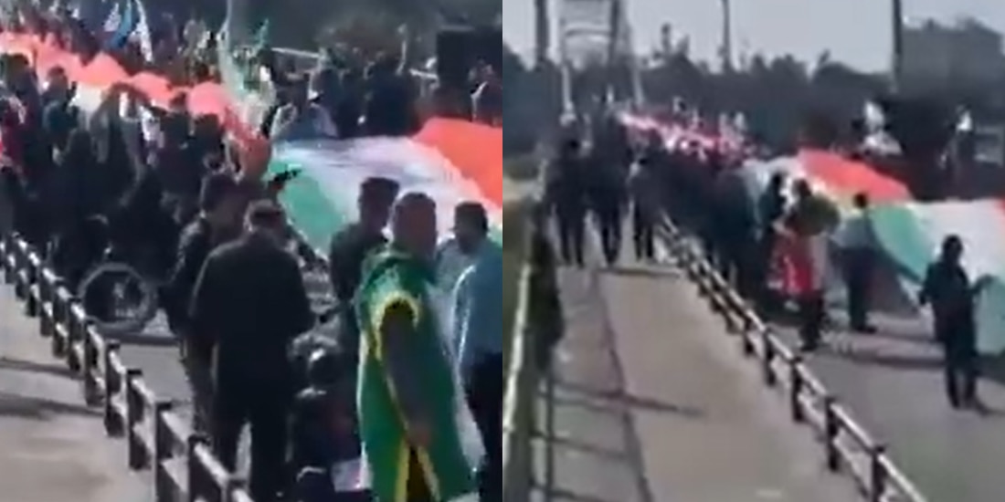 Se reportaron cadenas humanas en distintas partes de Irán