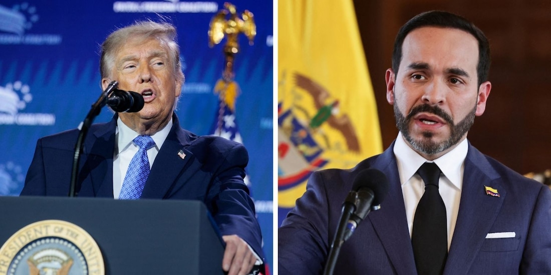 El presidente de Colombia, Abelardo de la Espriella (der.), informó que habló con su homólogo de Estados Unidos, Donald Trump (izq.).