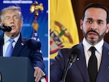 El presidente de Colombia, Abelardo de la Espriella (der.), informó que habló con su homólogo de Estados Unidos, Donald Trump (izq.).