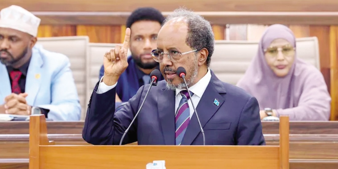 El presidente somalí, Hassan Sheikh Mohamud, en una sesión de emergencia, ayer.