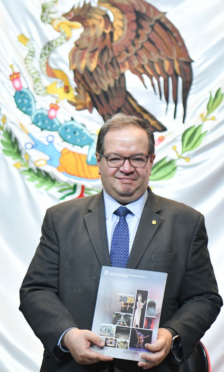 Leonardo Lomelí Vanegas, rector de la UNAM durante la entrega de la Cuenta Anual 2025