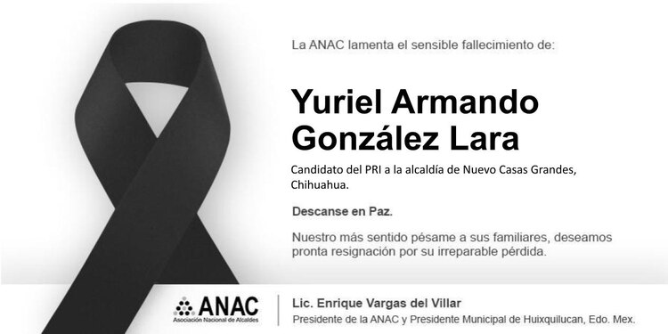 El PRI expresó sus condolencias.