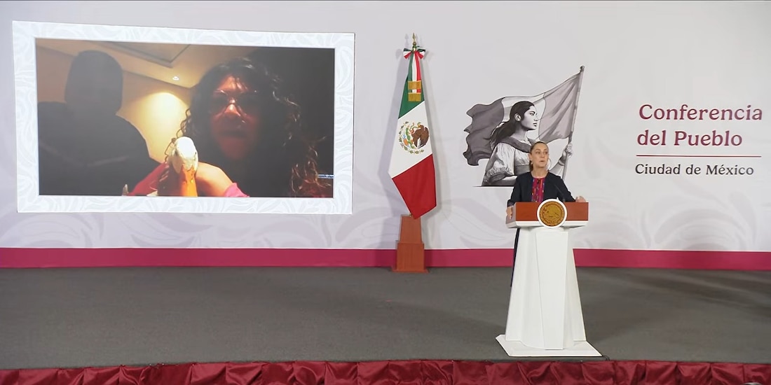 Videollamada hecha desde Palacio Nacional.