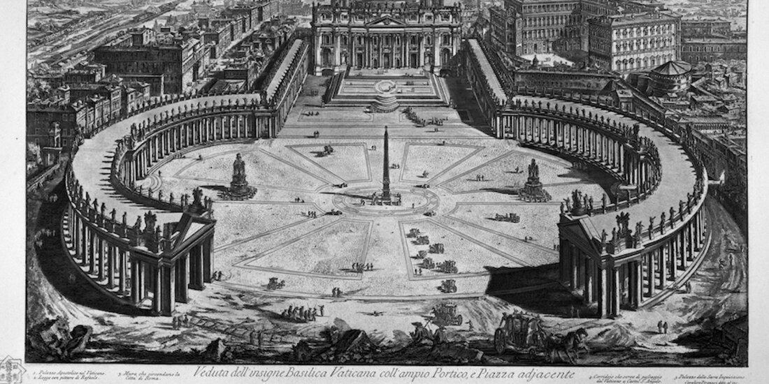 Piranesi, una vista de Roma y del Campo Marte.