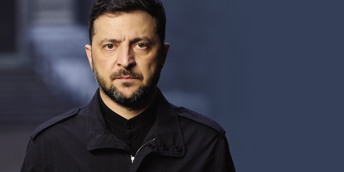 Volodimir Zelenski, presidente de Ucrania, ayer, en un mensaje a la nación en Kiev.