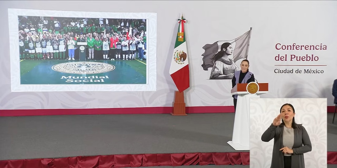 Conferencia de Claudia Sheinbaum en Palacio Nacional.