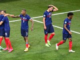Jugadores de Francia celebran una anotación ante Suiza en la Eurocopa 2021