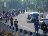 Nueva caravana migrante llega a Huixtla, Chiapas