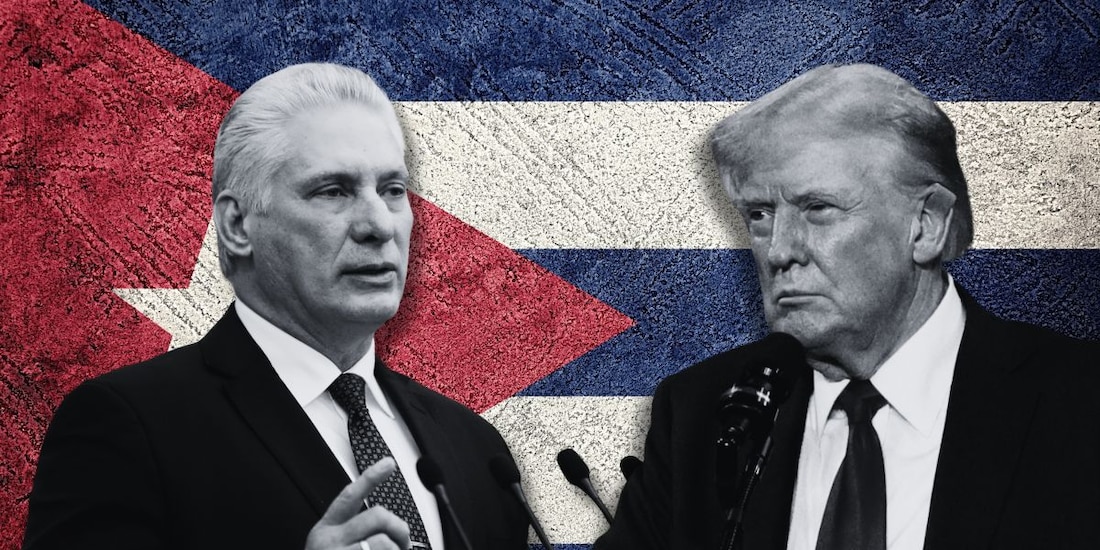 Miguel Díaz-Canel, presidente de Cuba (izq.), y Donald Trump, presidente de Estados Unidos (der.).