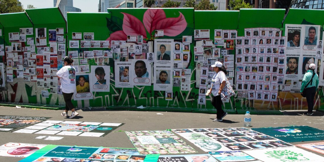 Colectivos protestan por desapariciones, en 2023.