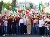 Dirección nacional de Morena durante la marcha del 16 de mayo en Chihuahua.