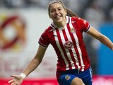 Norma Palafox celebra un gol con Chivas el año pasado en la Liga MX Femenil.
