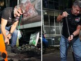 El alcalde Mauricio Tabe supervisa las labores del equipo #AntibachesMH, que supera la meta al tapar 1,900 baches en Miguel Hidalgo.