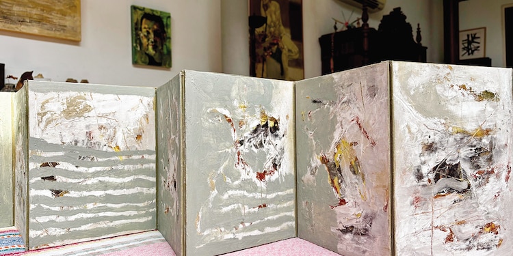 Un políptico hecho por la artista.