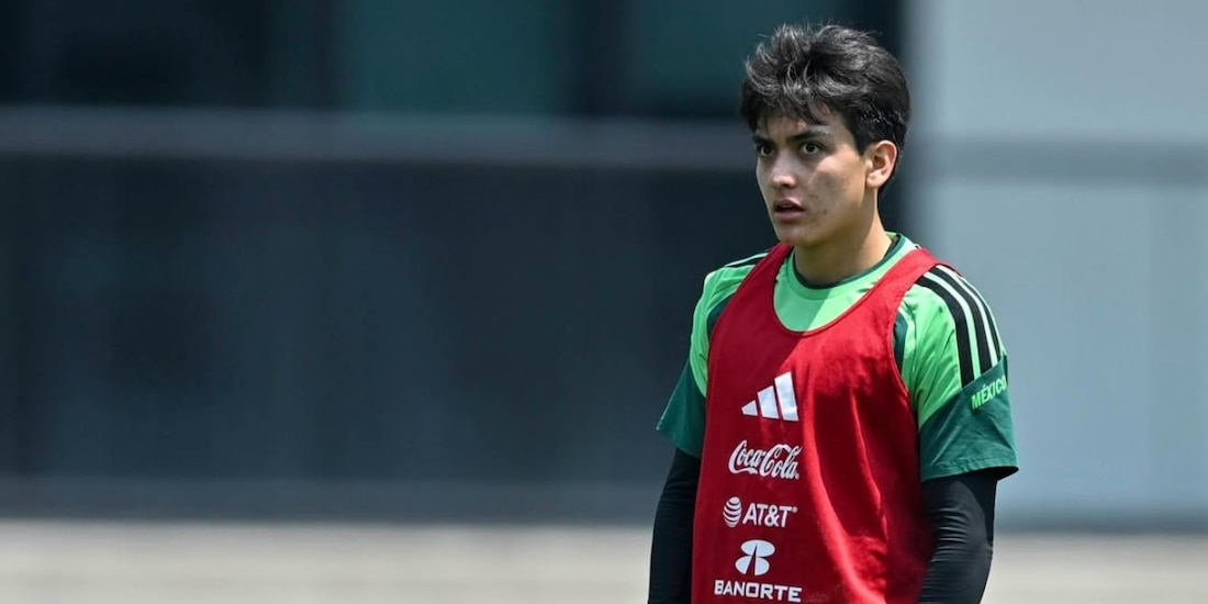 Gilberto Mora en un entrenamiento con México antes de la Copa del Mundo 2026