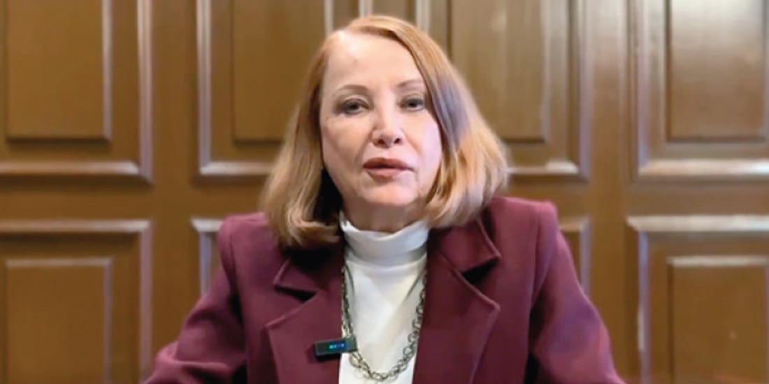 Laura Itzel Castillo, presidenta del Senado, ayer, en captura de video