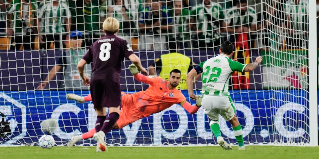 Betis derrotó 3-2 al Porto como local en la Jornada 2 de la Champions League.