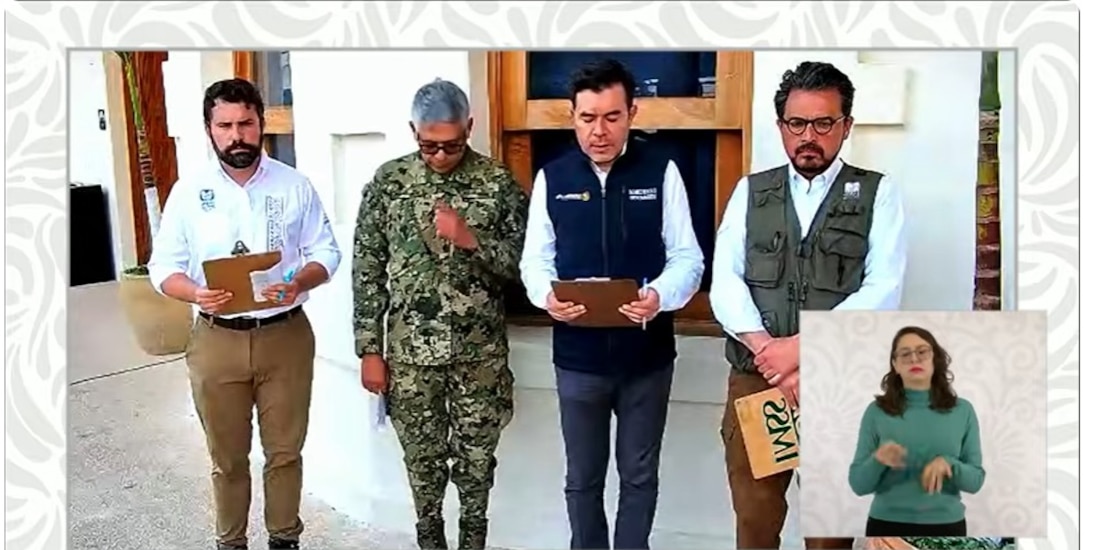 Funcionarios federales en enlace a Palacio Nacional.