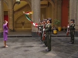 Sheinbaum en honores a la Bandera.