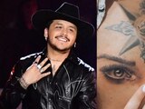Christian Nodal ya se tapó el tatuaje de los ojos de Belinda en el pecho, así le quedó