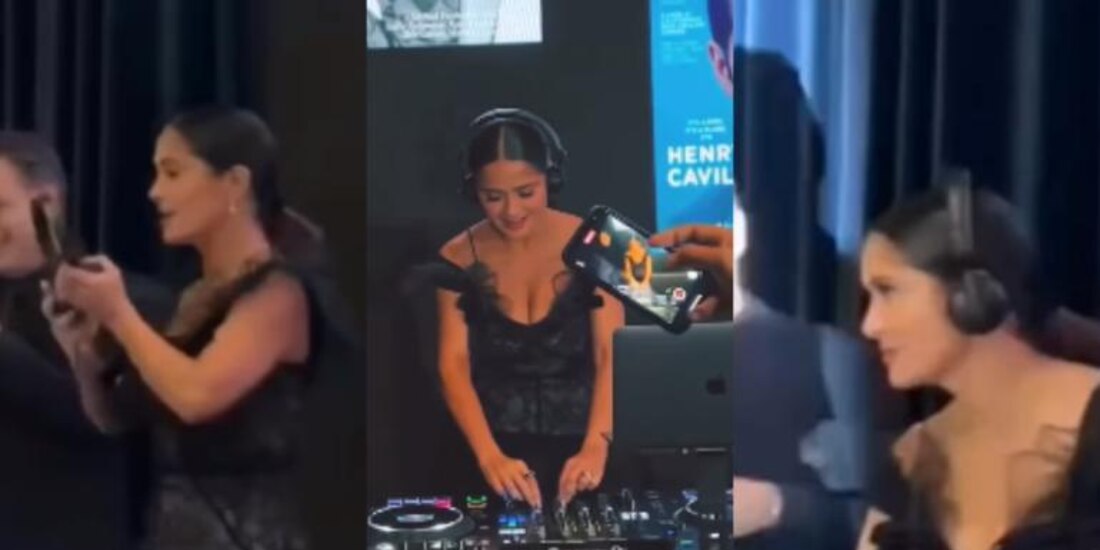 Salma Hayek debuta como DJ en Nueva York e impacta con sus tornamesas (VIDEO)