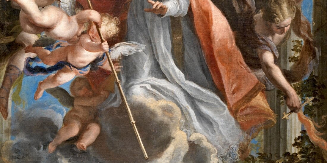 Claudio Coello, El triunfo de San Agustín, óleo sobre tela, detalle, 1664.