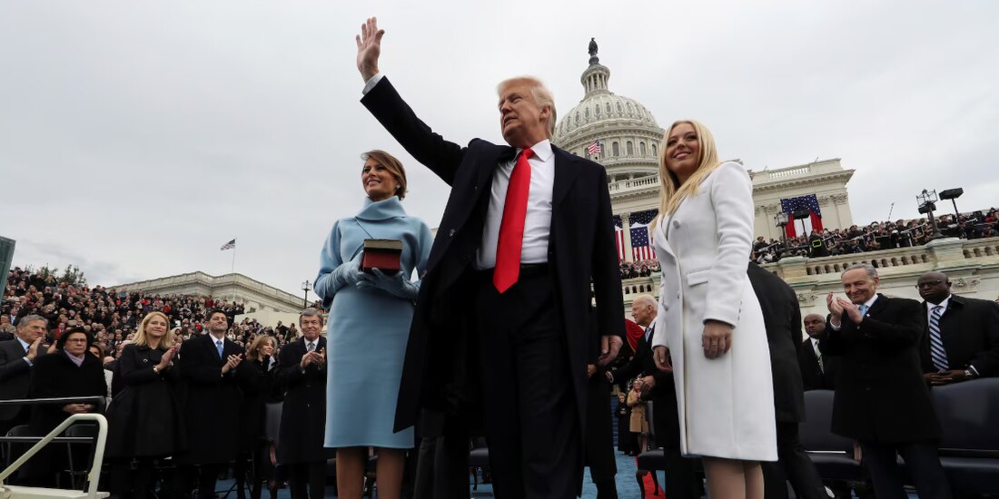 Donald Trump durante su ceremonia de investidura presidencial en 2017.