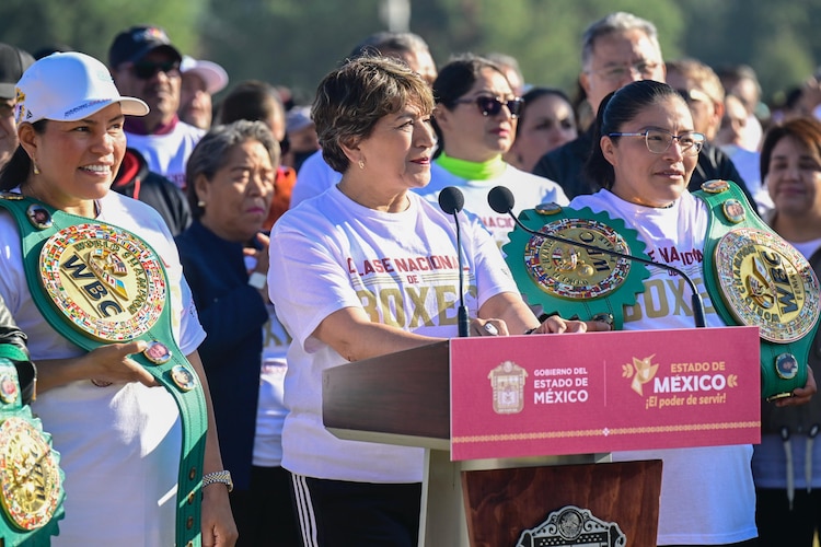 Gobernadora Delfina Gómez encabeza Clase Nacional de Boxeo.