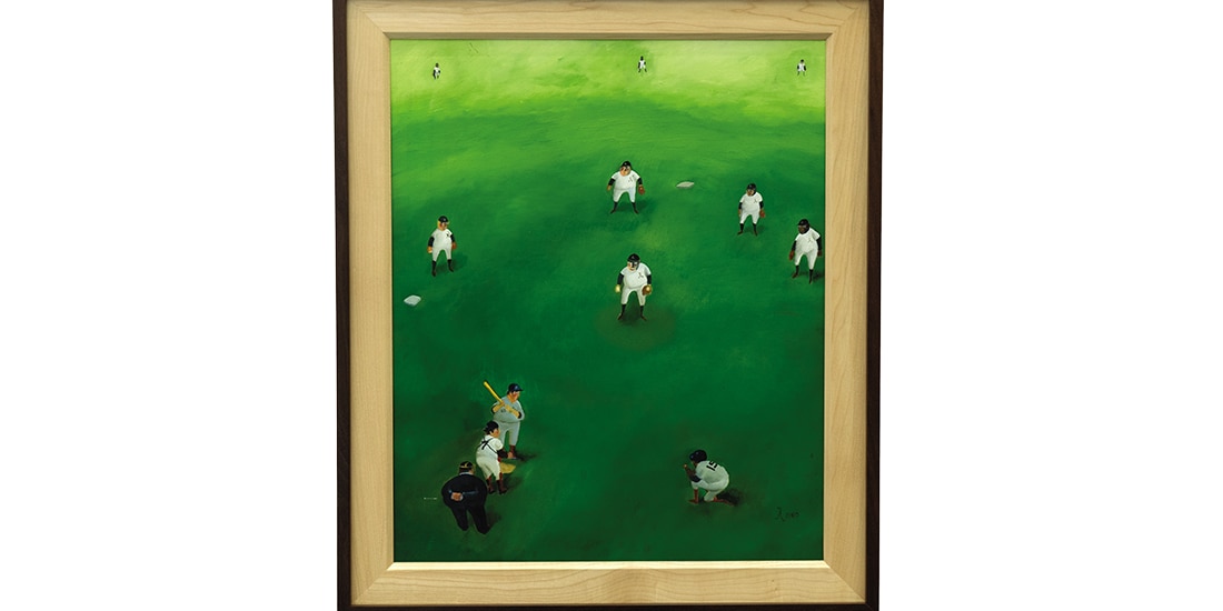 Partido de béisbol en verde, de 1980.