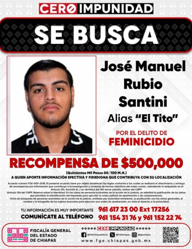 Fiscalía de Chiapas había ofrecido cuantiosa recompensa por información que llevara a captura de "El Tito".
