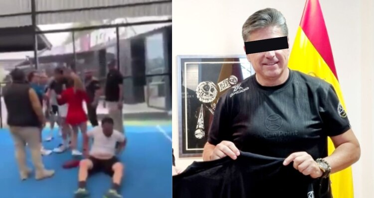 Germán M, apodado en redes como Lord Pádel, fue captado en video golpeando a un instructor en un club de Atizapán.