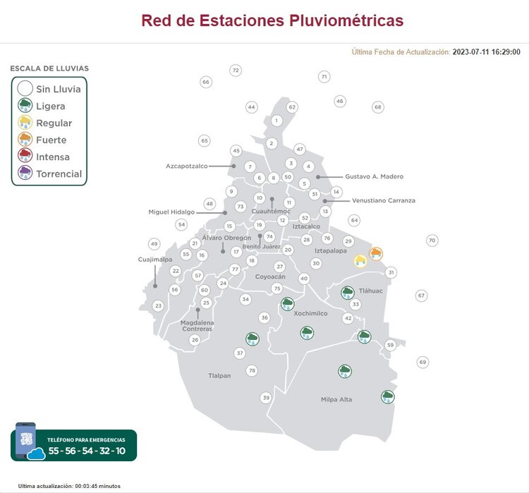 Comienza a llover este martes 11 de julio en la CDMX