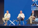 Directivos de Amanac, Agnamex y Transpac, ayer en Congreso de Agentes Navieros.