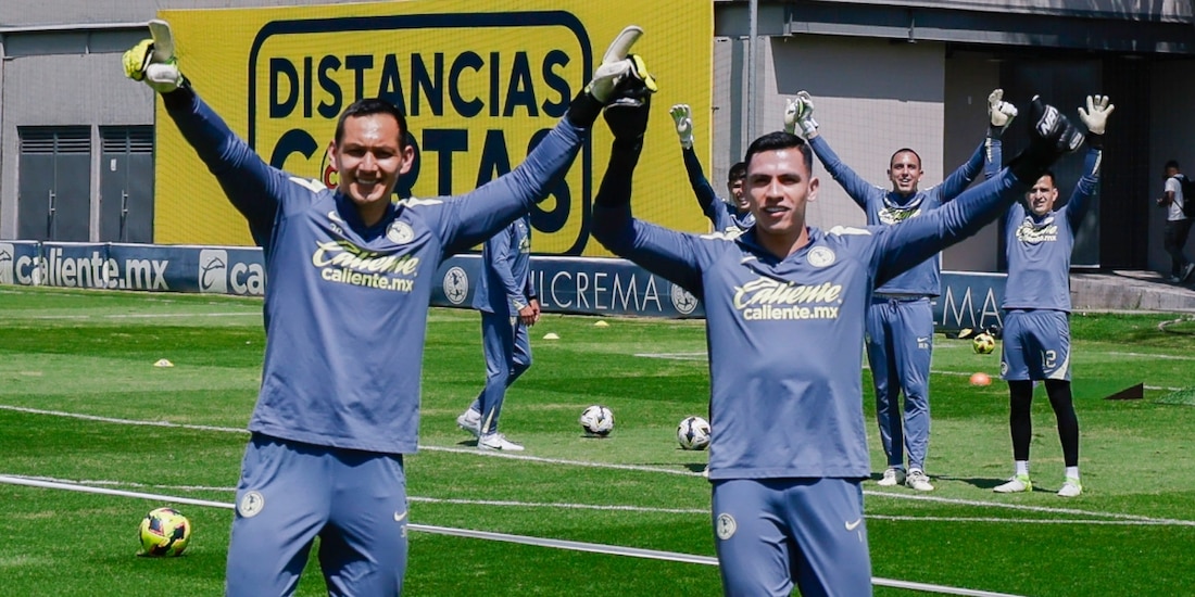 Luis Ángel Malagón y Rodolfo Cota en un entrenamiento del América