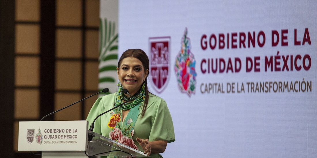 Clara Brugada, jefa de Gobierno de la Ciudad de México durante conferencia de prensa