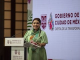 Clara Brugada, jefa de Gobierno de la Ciudad de México durante conferencia de prensa