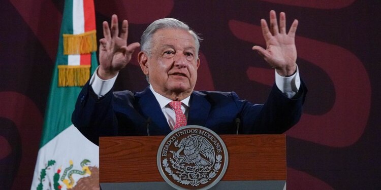 Presidente López Obrador en conferencia matutina.