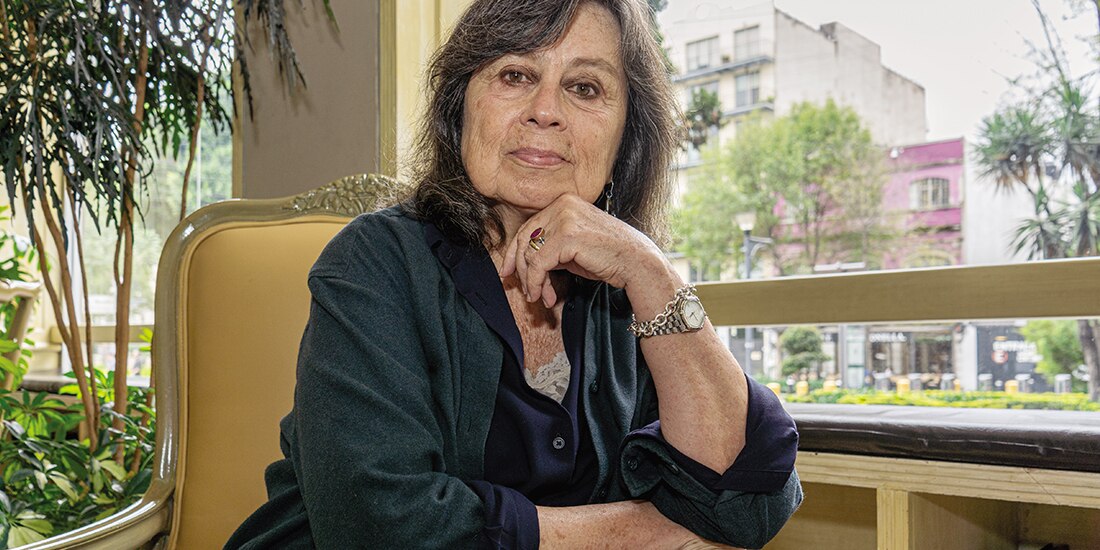 La autora, al terminar la entrevista en la CDMX.