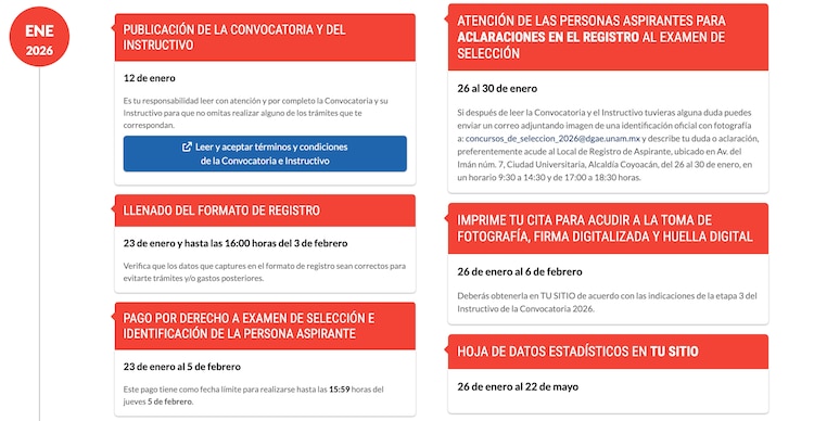 Convoctoria UNAM 2026