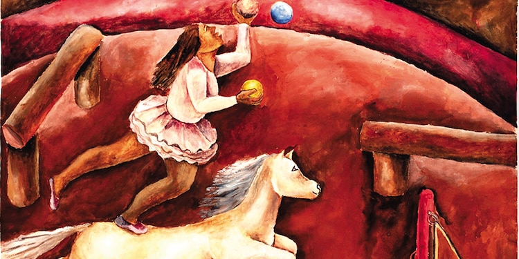 MALABARISTA (detalle), María Izquierdo 1939, acuarela y gouache.