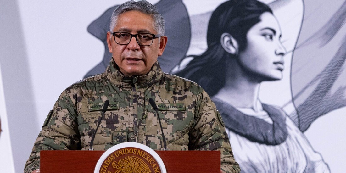 El secretario de Marina, Raymundo Pedro Morales Ángeles, en conferencia de prensa en imagen de archivo.