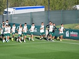 Jugadores de la Selección Mexicana en un entrenamiento