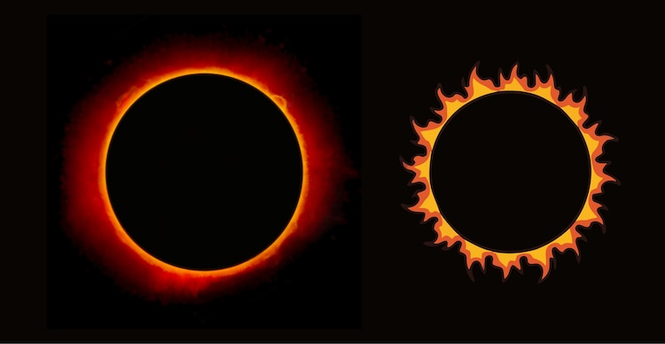 Eclipse solar anillo de fuego
