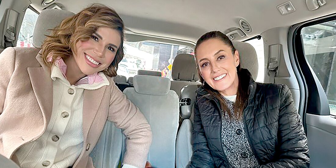 Claudia Sheinbaum, acompañada por la gobernadora de BC, Marina del Pilar, ayer.