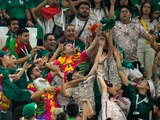 Aficionados de la Selección Mexicana en el partido ante Arabia Saudita en el Mundial Qatar 2022.
